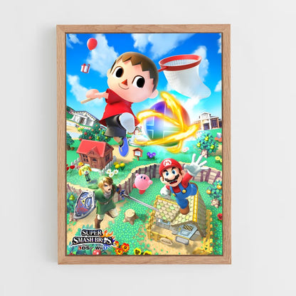 super-smash-bros-6 cadre Bois clair