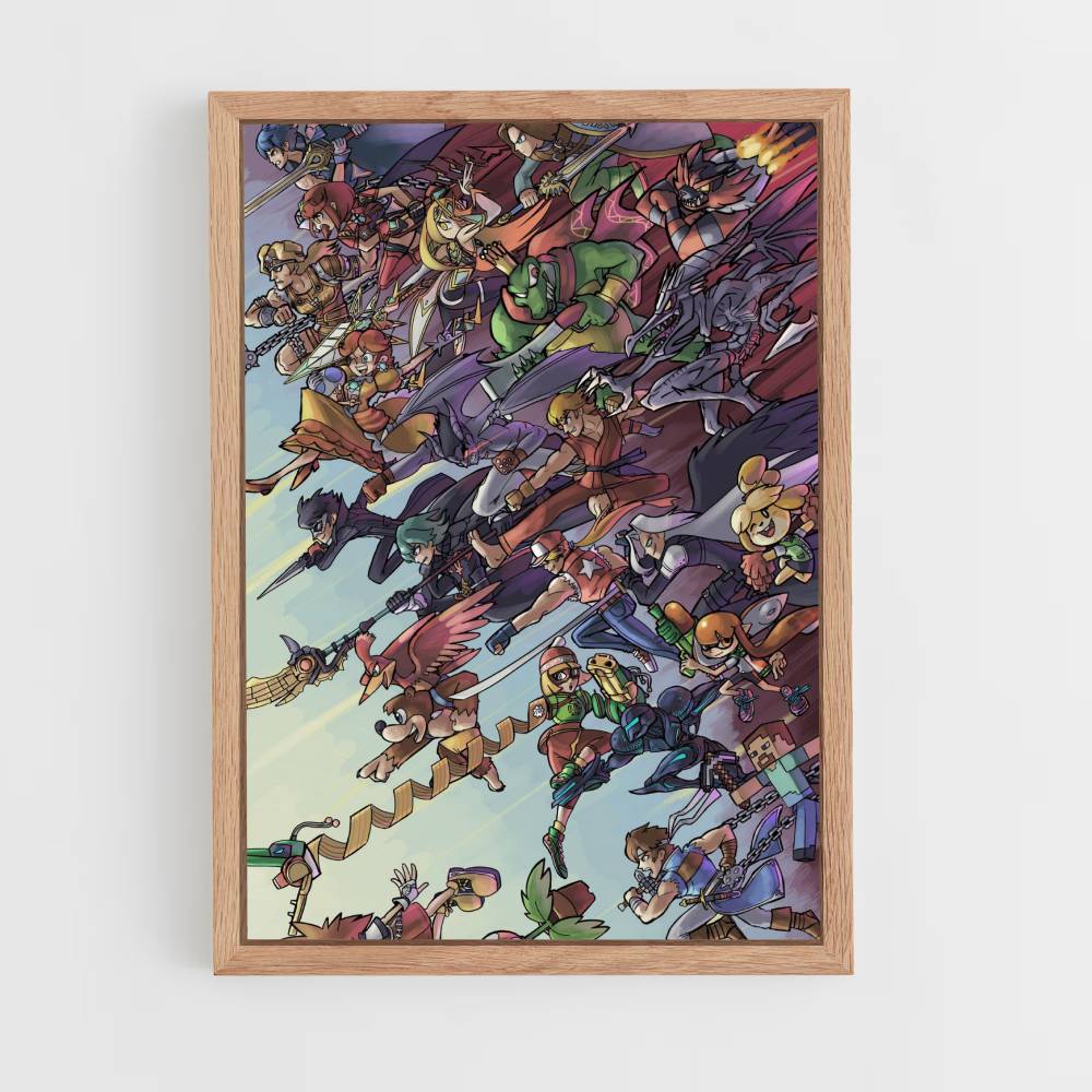 Poster Super Smash Bros Personnages