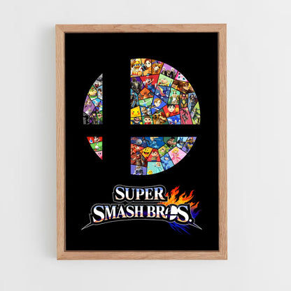 super-smash-bros-8 cadre Bois clair