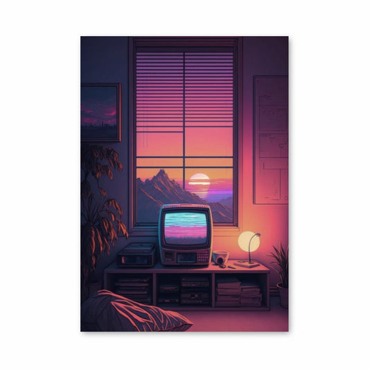 Poster Synthwave Ordinateur