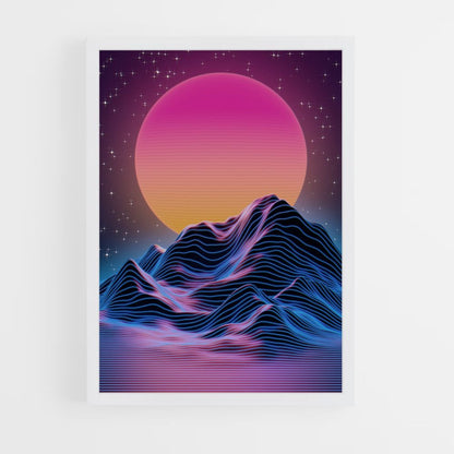 Poster Synthwave Montagne