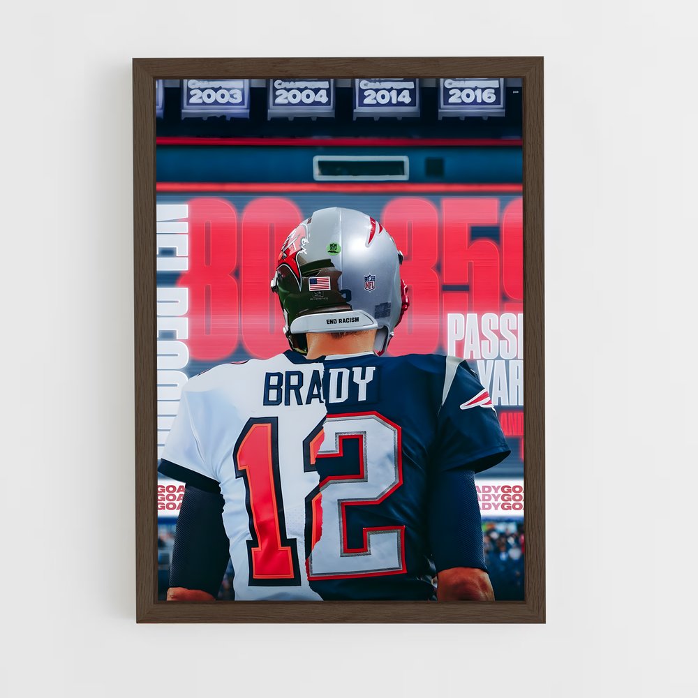 tom-brady-4 cadre Bois foncé
