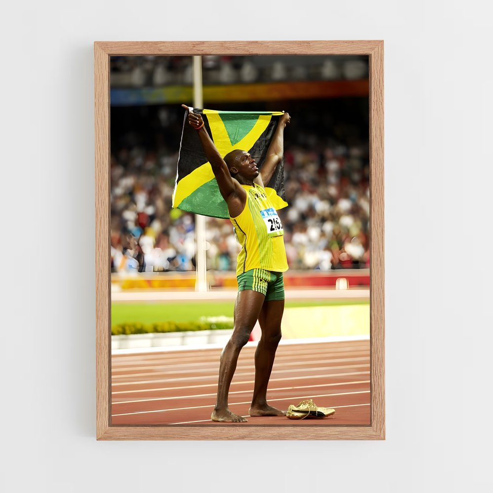 usain-bolt-1 cadre Bois clair