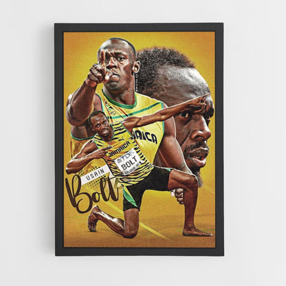 Poster Usain Bolt Jaune