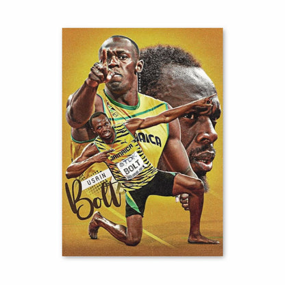 Poster Usain Bolt Jaune