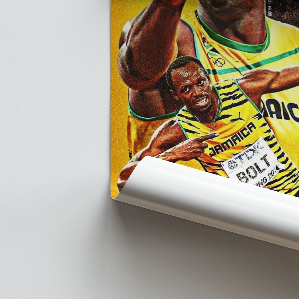 Poster Usain Bolt Jaune