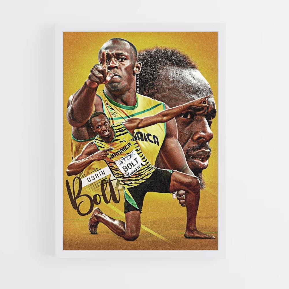 Poster Usain Bolt Jaune