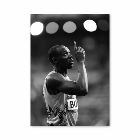 Poster Usain Bolt Noir et Blanc