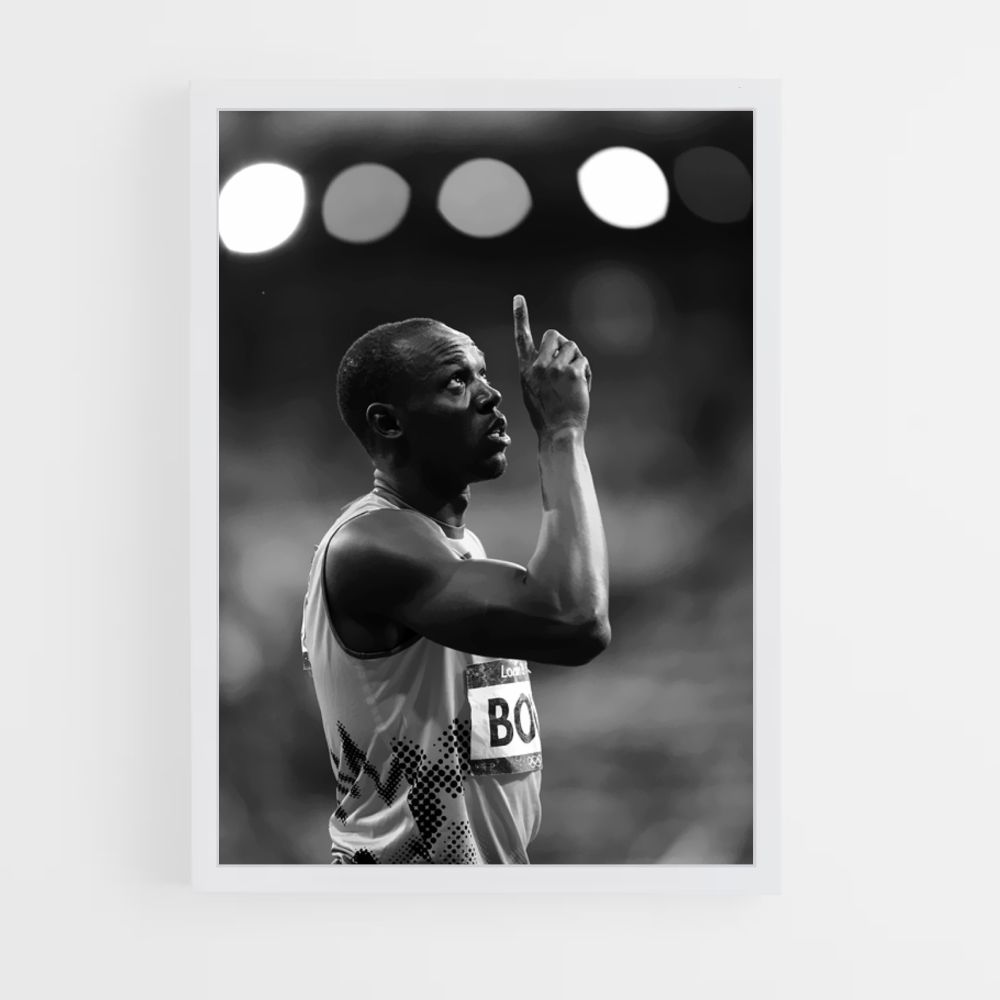 Poster Usain Bolt Noir et Blanc