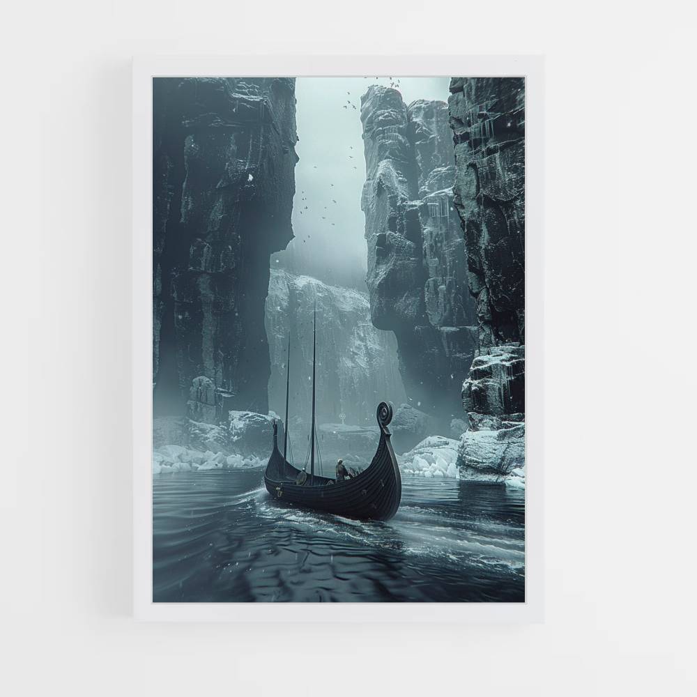 Poster Viking Hiver Bateau