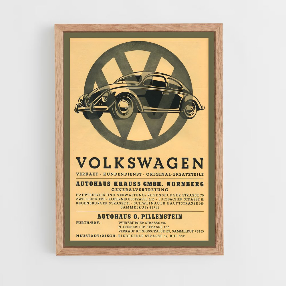 volkswagen-2 cadre Bois clair