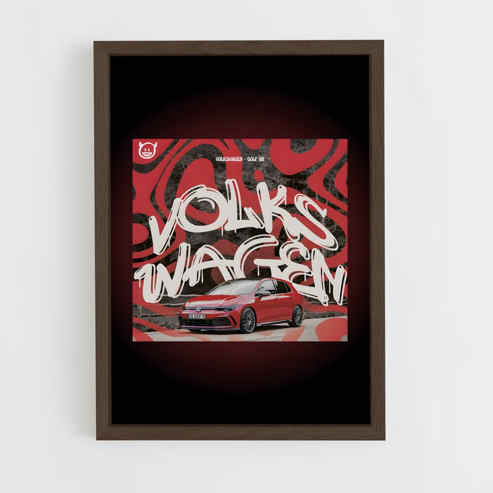 volkswagen-4 cadre Bois foncé