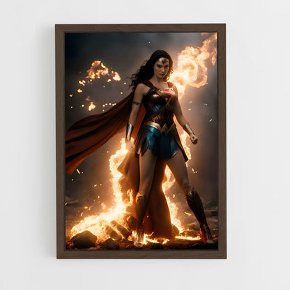 wonder-woman-10 cadre Bois foncé