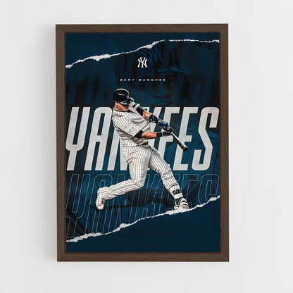 yankees-11 cadre Bois foncé