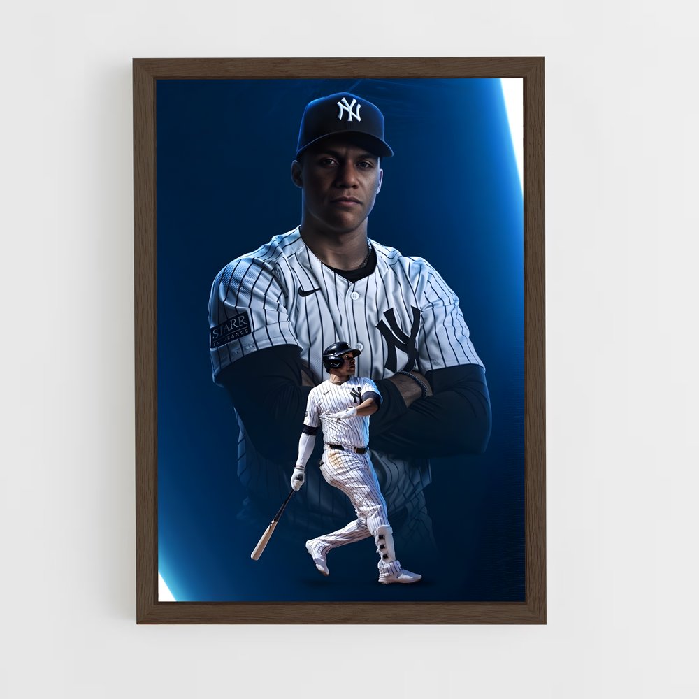 yankees-3 cadre Bois foncé