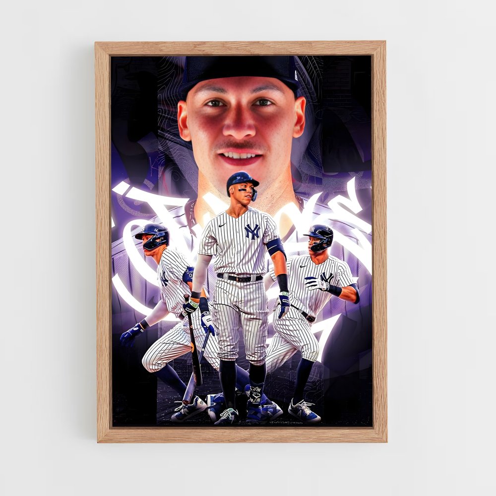 yankees-6 cadre Bois clair