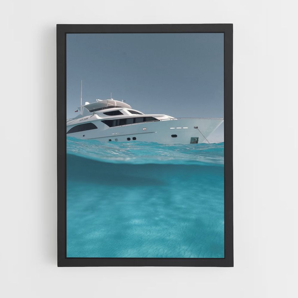 Poster Yacht Eau Turquoise