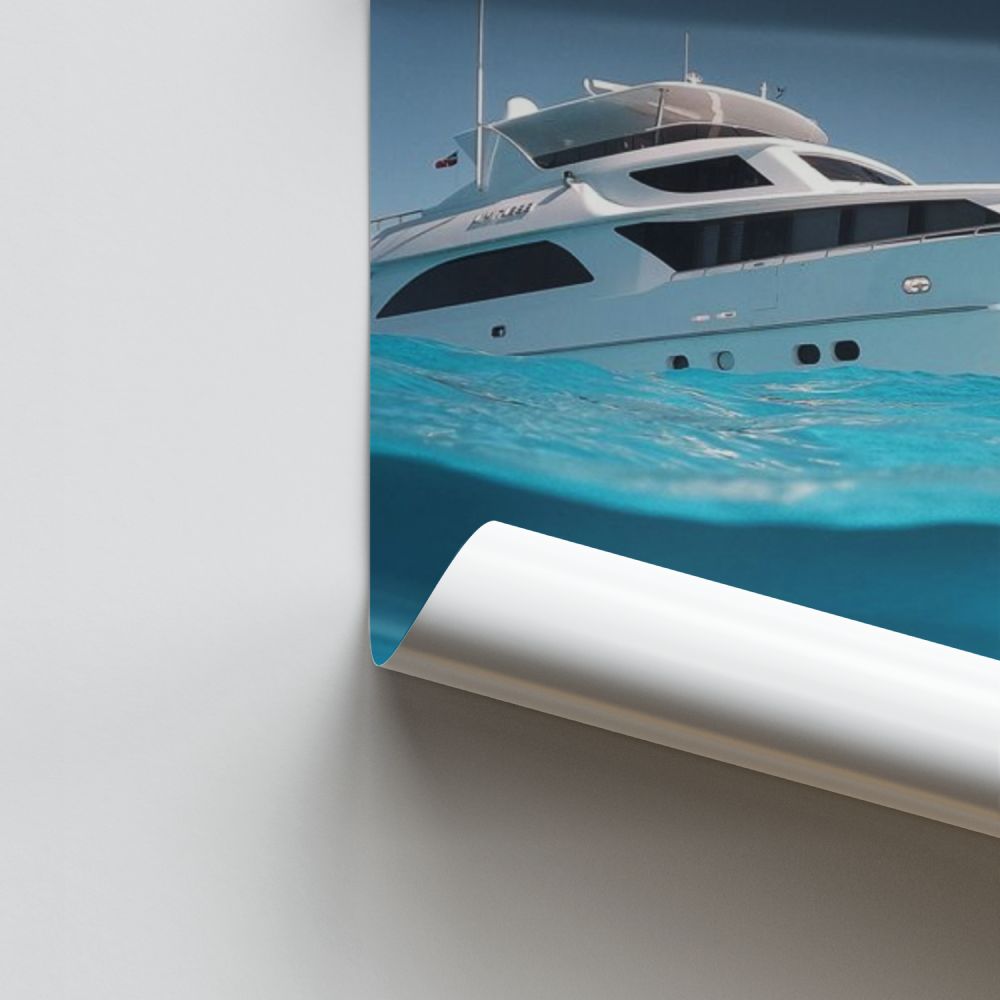 Poster Yacht Eau Turquoise