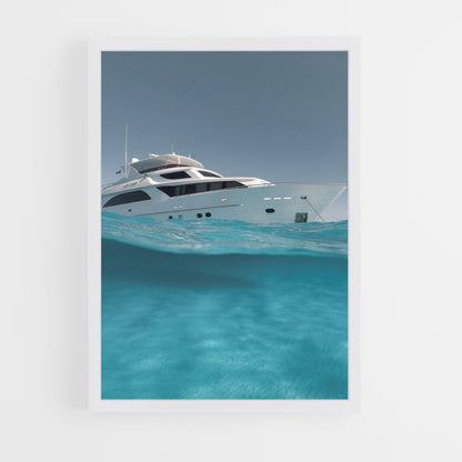 Poster Yacht Eau Turquoise