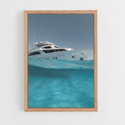 Poster Yacht Eau Turquoise