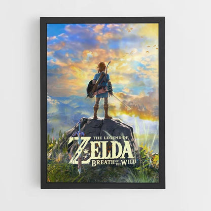 Poster Zelda Ciel Jaune Bleu