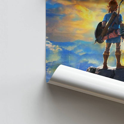 Poster Zelda Ciel Jaune Bleu