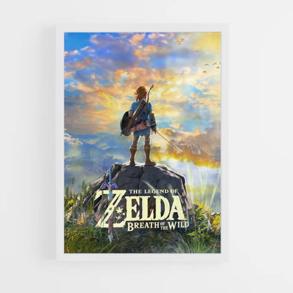 Poster Zelda Ciel Jaune Bleu