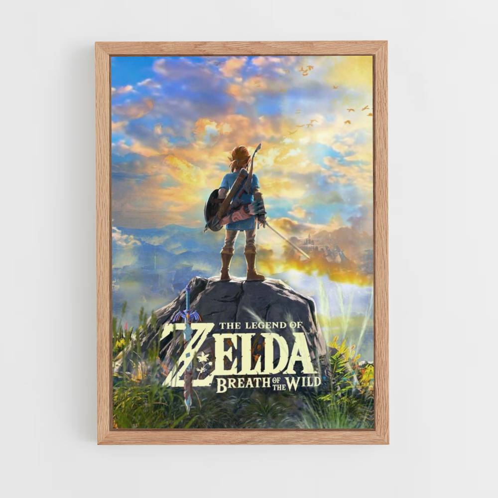 Poster Zelda Ciel Jaune Bleu